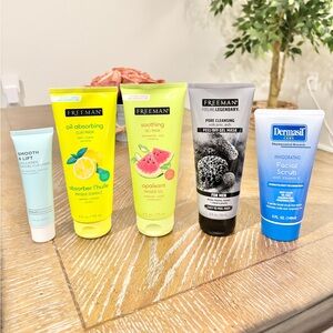 5 for $15 - Freeman Skincare Bundle Clay Masks Gel Mask Facial Scrub Set 5 Pc